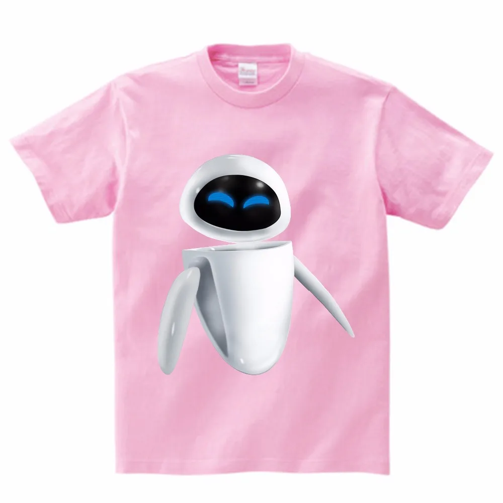 cute WALL-E robot funny tshirt Children summer T shirt new white casual Tee shirt Children walle T Shirt MJ