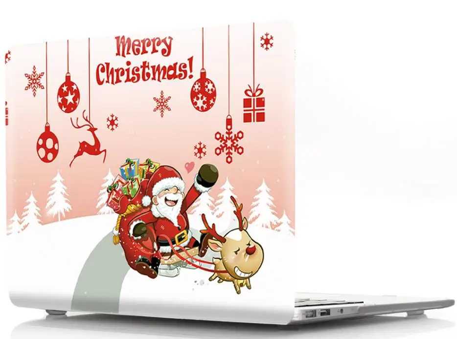 Christmas Gift Pattern Laptop Case For Macbook Air 11 13 Cover Shell For Mac Pro 12 13 15 16 Retina Touch Bar
