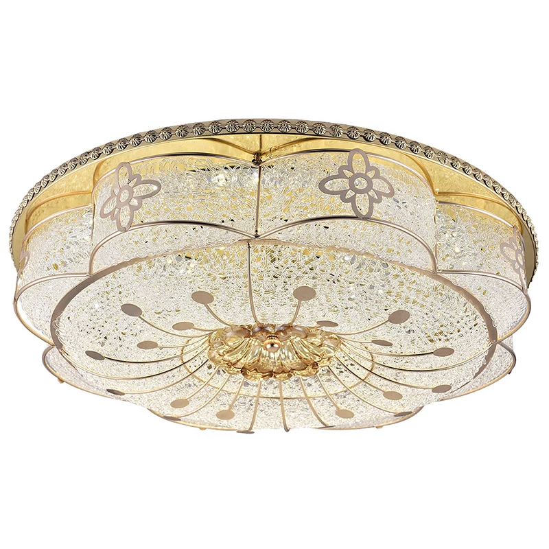 

The new European-style LED Ceiling Lights copper three-color bedroom lights American flower-style ceiling lamps LU808164