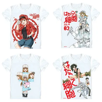 

Cells at Work! T-Shirts Short Sleeve Shirts Anime Hataraku Saibou Sekkekkyu Platelets Kesshoban Kochukyu Hakkekkyu Cosplay Shirt