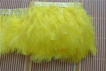

10 meters yellow marabou Fluff feather trim Turkey Feather Trim fringe 5-8inch wide for sewing Costume party event supply