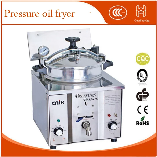 Gas computer control digital LCD KFC chicken oil pressure fryer with