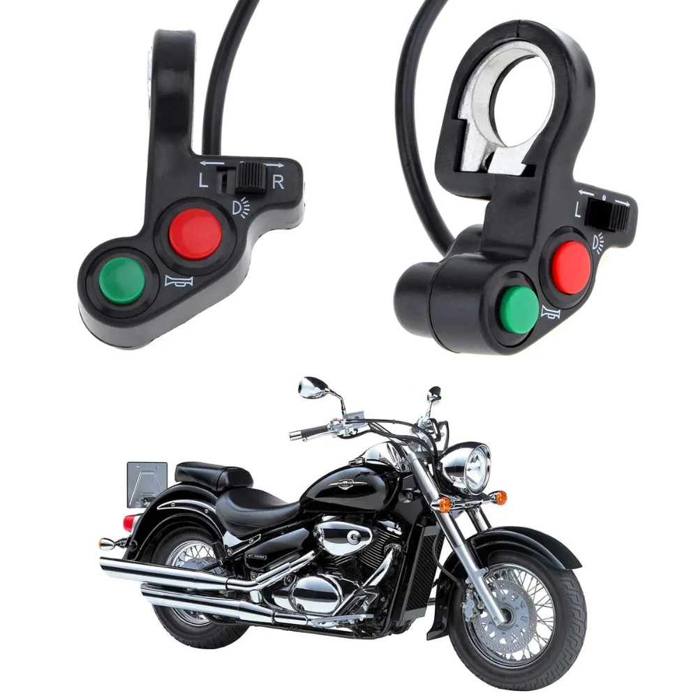 

Motorcycle 12V Electric Signal & Horn Switch ON / OFF Green + Red Button Headlight Control for 22mm Dia Handlebars