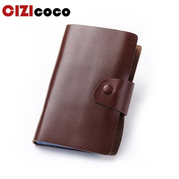 

Men Leather Credit Card Holder WomenLarge Capacity Cowhide Leather ID Card Case 120 Card Holders Business Card Holder