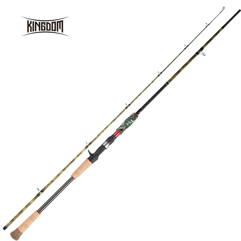 

Kingdom Black Cut Carton Spinning Casting Fishing Rod MH, H Power Lure Weight 10-45g Fishing Rods 2.28m 2 SectionTravel Rods