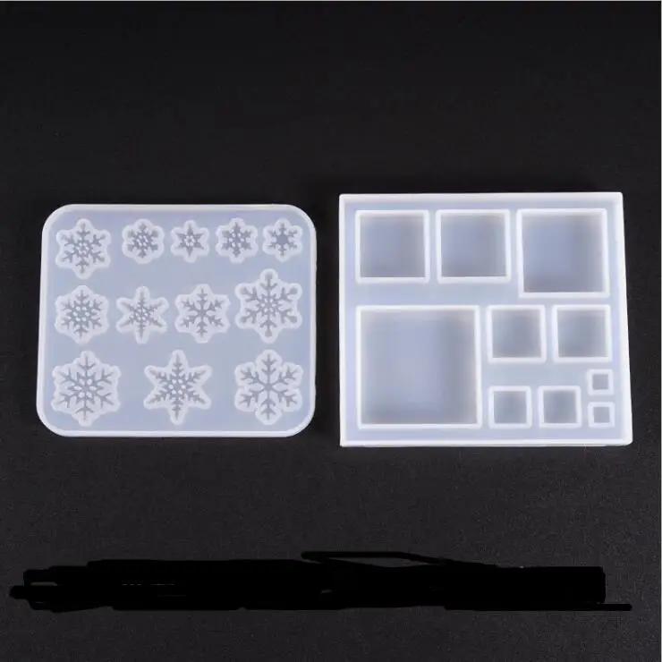 

New Transparent Silicone Mould Dried Flower Resin Decorative Craft DIY Square snowflake Mold epoxy resin molds for jewelry