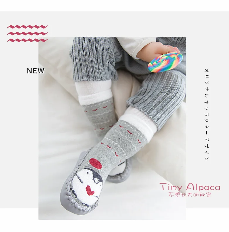 CieiK Baby Anti Slip Floor Wear Socks Rubber Soles Cute Newborn Winter Warm Sokken Infant Cartoon Soft Bottom meias  (16)