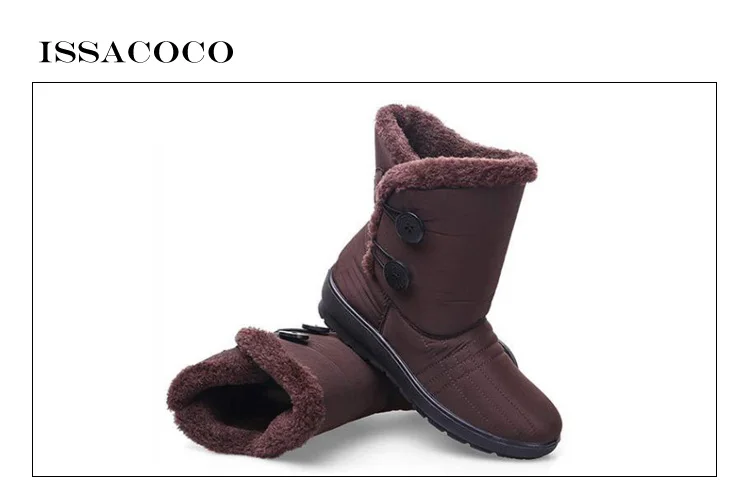 ISSACOCO/; зимние ботинки; женская зимняя обувь; женские зимние ботинки; детские зимние ботинки; повседневные ботинки для маленьких девочек; нескользящие водонепроницаемые ботинки