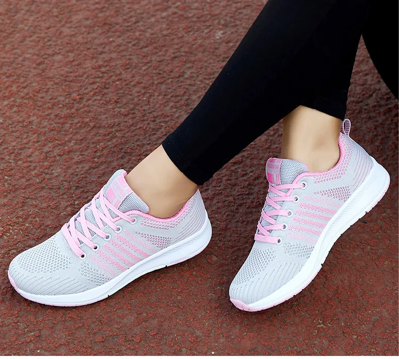  RECOISIN 2019 Autumn Sneakers Women Sport Shoes For Woman Lightweight Mesh Running Black Pink Walking Jogging Female Sneakers  (12)