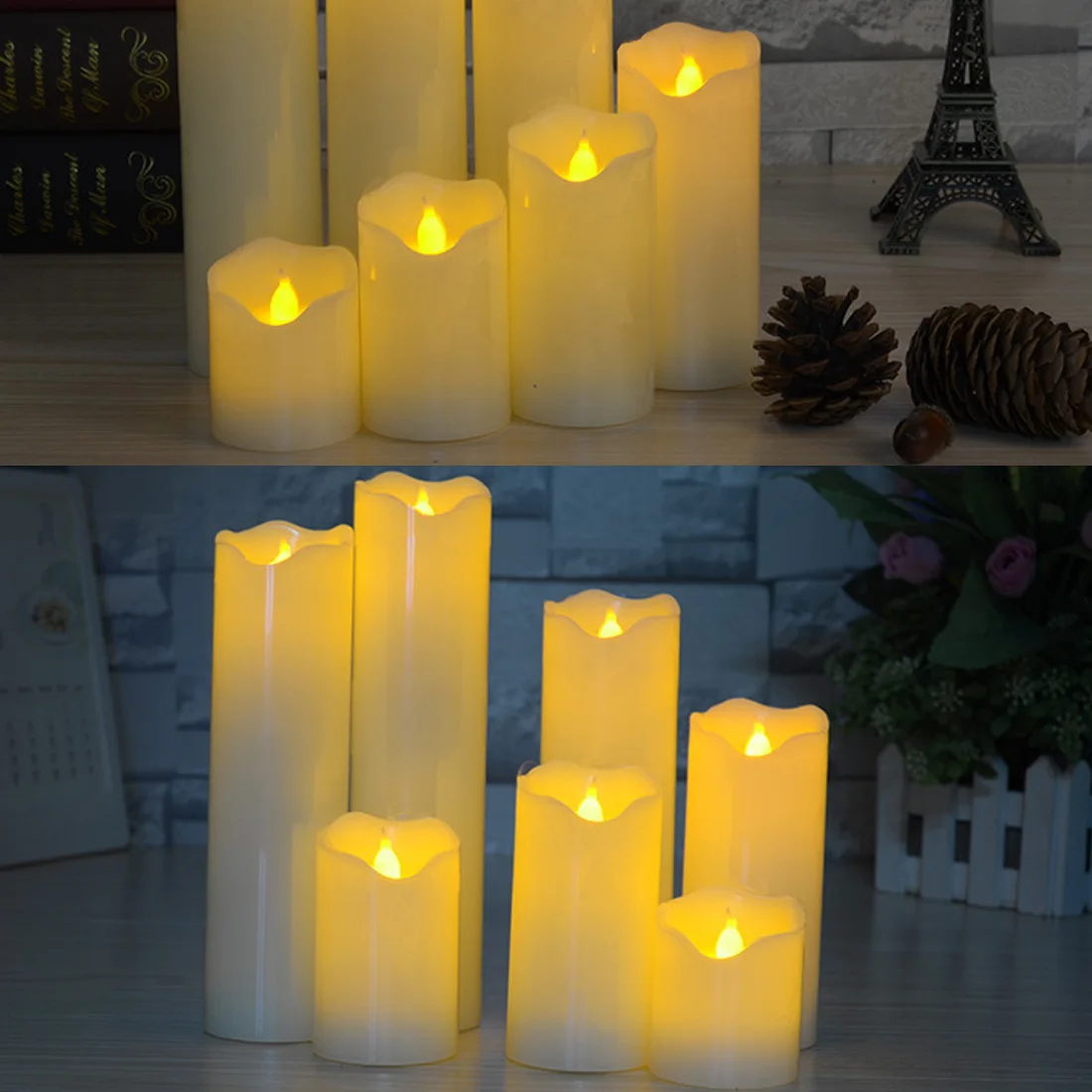 

Flameless Electronic Wedding Candles Decorative LED Wax Candle Light Marriage Propose Valentine's Day Decor