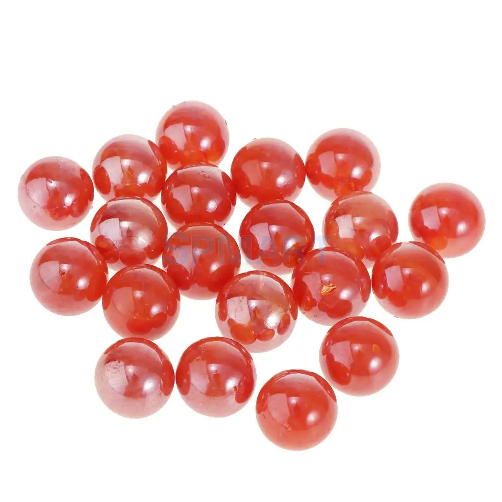 Dailymall 20/100pcs Coloured Glass Marbles 16mm Traditional Toy Game Play Party Bags Gifts Black