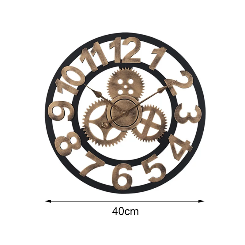Креативные бесшумные настенные часы 3D Ретро деревенские DIY декоративные роскошные деревянные ручной работы негабаритные настенные часы для домашнего декора бара кафе - Цвет: A1