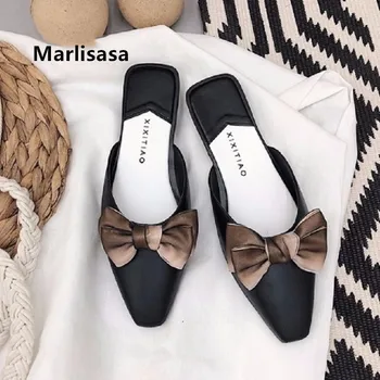 

Marlisasa Chaussures Plates Femmes Women Cute Bow Tie Black Jelly Flat Shoes Lady Casual Summer Slip on Flat Shoes Flats F5250c