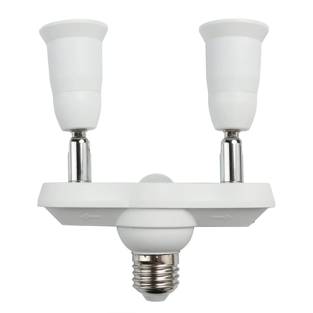 Plastic+Metal E27 to 2X E27 LED Halogen CFL Light Bulb Lamp Adapter GBM 
