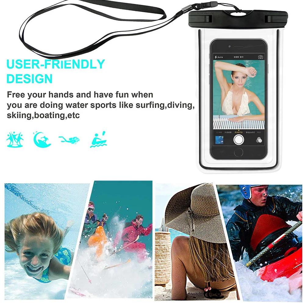 For LG Optimus G Pro 2 F350 D837 D838 Universal Cover Underwater Luminous Phone Case For LG V20 V30 Swim Waterproof Case