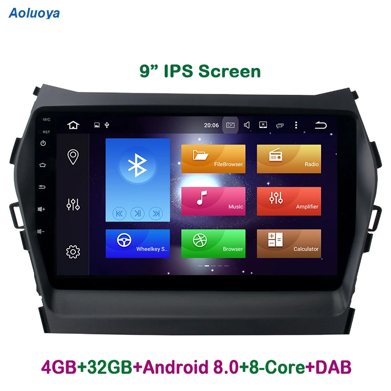

Aoluoya IPS 4GB RAM 32GB ROM Octa Core Android 8.0 CAR DVD Player For Hyundai IX45 Santa Fe 2013 2014 2015 Radio GPS Navigation