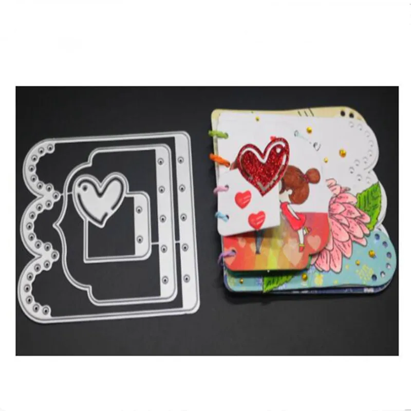 

YINISE1677 Book Scrapbook Metal Cutting Dies For Scrapbooking Stencils DIY Album Cards Decoration Embossing Folder Die Cuts CUT