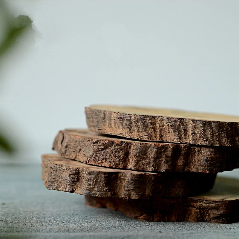6 шт. диаметр 10-12 см Wintersweet деревянные ломтики барные коврики деревянные подставки восстановленные ивы деревянные подставки