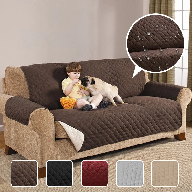 Waterproof Quilted Sofa Covers for Dogs Pets Kids Anti-Slip Couch Recliner 