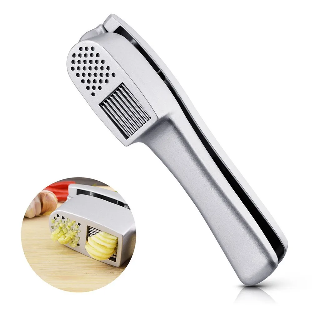 

Garlic Press & Slicer 2 in 1 Aluminium Garlic & Ginger Mincer and Slicer with Slicing and Grinding Kitchen Cooking Tools Quality