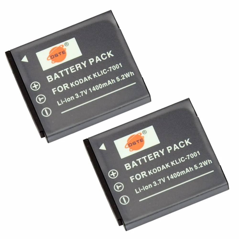 DSTE 2PCS KLIC 7001 Rechargeable Battery for KODAK V550 V570 V610 V705