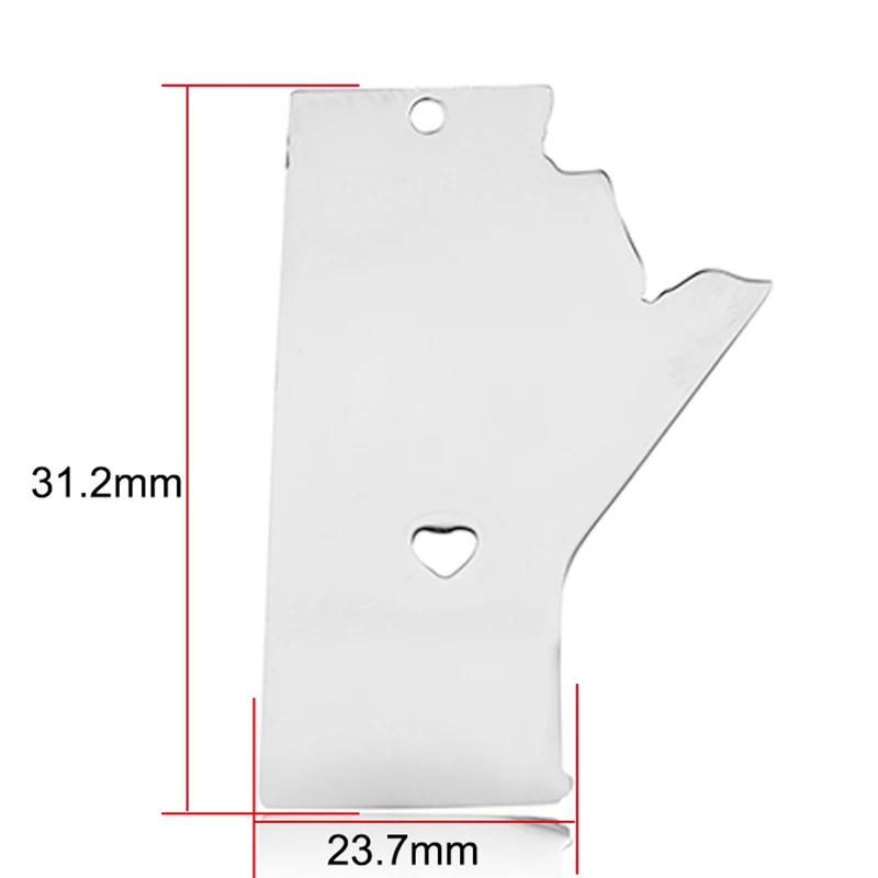 5 шт./партия Канада Карта очаровательный из нержавеющей стали зеркальная полировка DIY Изготовление Alberta Manitoba Квебек Саскачеван ювелирные изделия