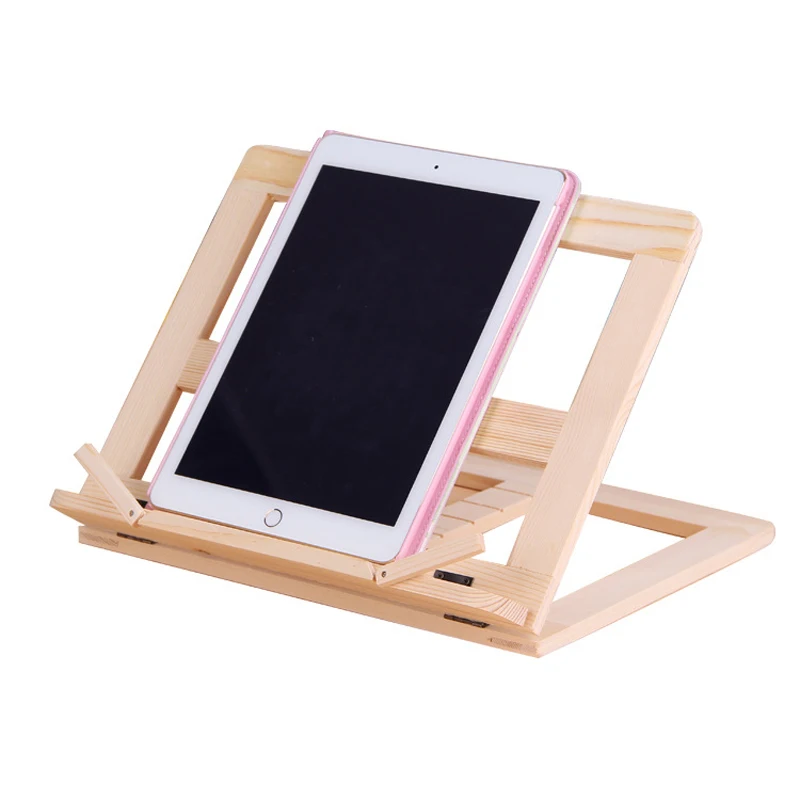  Wooden Frame Reading Bookshelf Bracket Book Reading Bookend Tablet PC Support Music Stand Wood Tabl