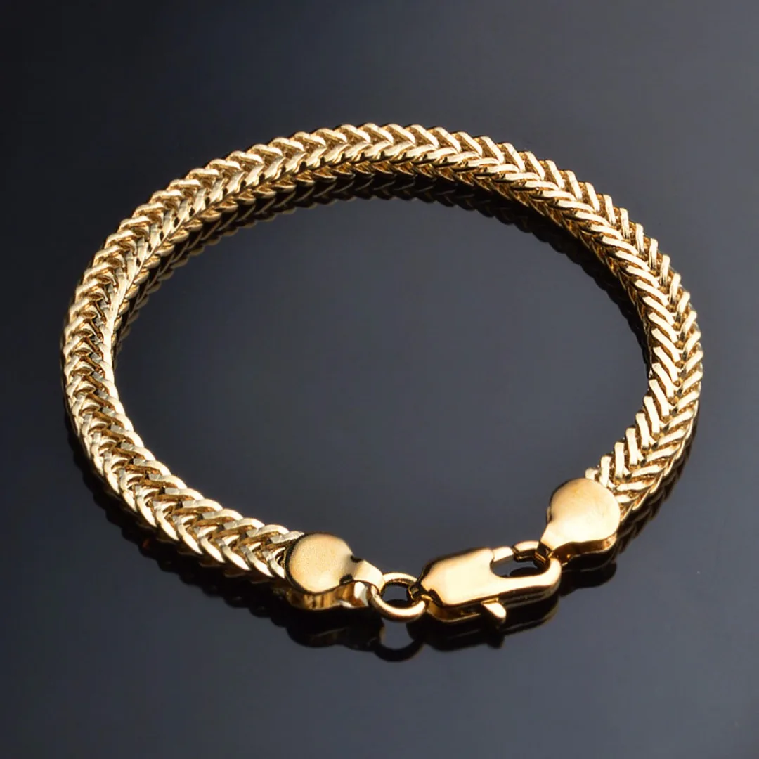 Womens Men 18K Yellow Gold Plating Bracelet Bangle Fashion Luxury Jewelry