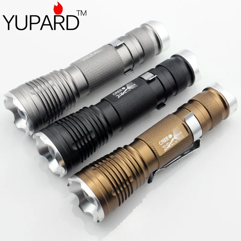 

YUPARD Zoomable XM-L T6 Brightness rechargeable18650 Power LED Flashlight Torch Zoom Lamp Light tactical torch camp fishing