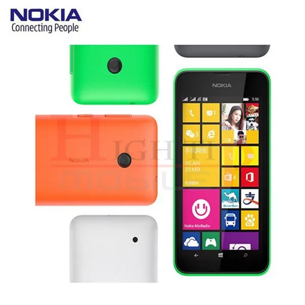 Разблокированный Nokia Lumia 530 четырехъядерный телефон с двумя sim-картами, ОЗУ 512 МБ ПЗУ 4 Гб 5Мп камера 3g WCDMA сотовый телефон