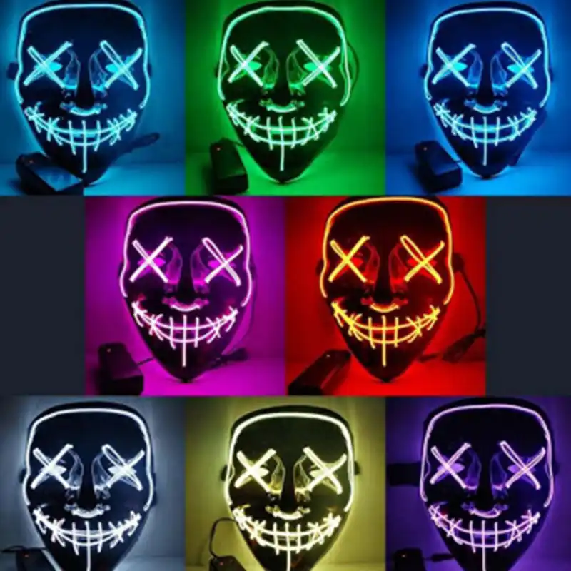1 шт. 22x17 см ручная работа на заказ холодный свет Ghost Dance Clothes светящаяся маска LED