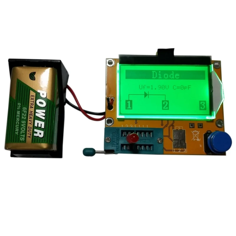 LCR-T4 подсветка диод Триод Емкость ESR метр для MOSFET/JFET/PNP/NPN L/C/R 1LCD цифровой Транзистор тестер метр