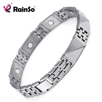 

Rainso 2019 Fashion Magnetic Titanium Bracelets & Bangles for Women Bio Energy Male Bracelets Healing Hologram Jewelry