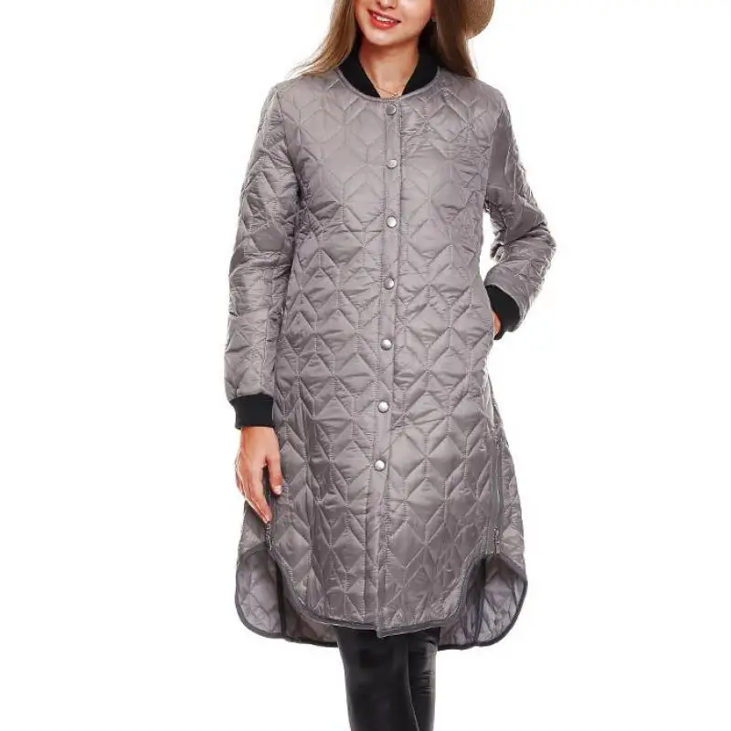 

Embossed pocket zip long coat women Solid Covered Button Slim parka Winter Jackets Women Parkas Mujer Invierno 2018 Casaco