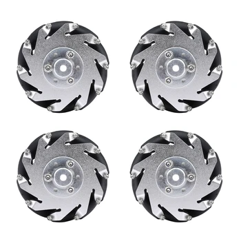 

4pcs/set 60mm Aluminium Mecanum Wheel Set for Robot Car Parts Left + Right Universal Wheels with 4/5/6mm Motor Shaft Coupling