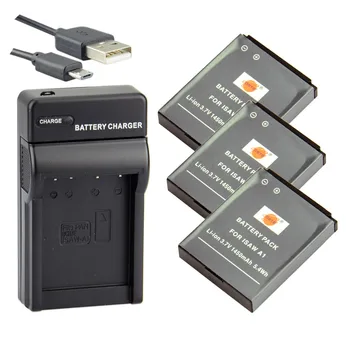 

DSTE 3pcs A1 Camera Battery with USB Charger for ISAW A1 A2 A3 ACE Advance Extreme HD Action Camera