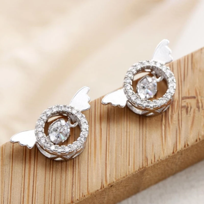 

Smart Angle Wings Cute Wild Elegant 925 Sterling Silver Temperament Personality Trendy Female Stud Earrings SEA147