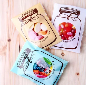 

Candy bags / jar cookie Self Seal Packaging bags/ gift bags/ bridesmaid bags 300pcs/lot (Each color 100pcs)