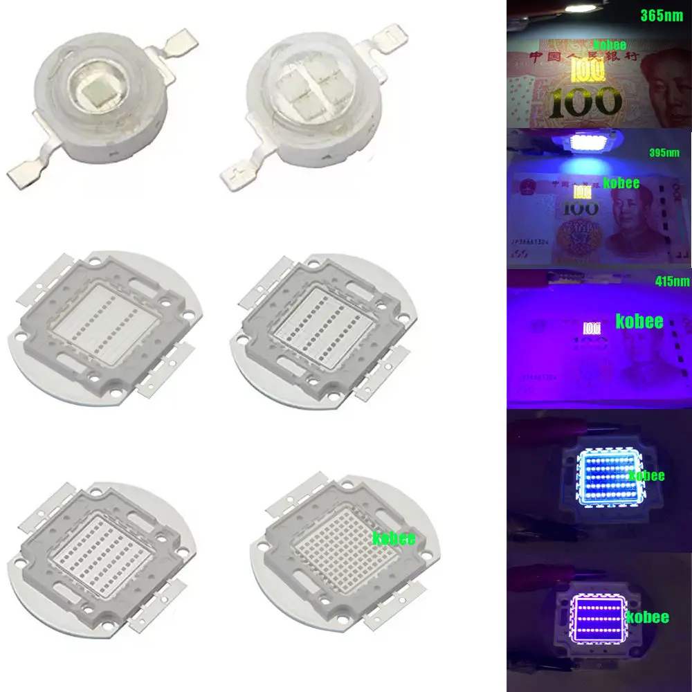 

3W 10W 50W 100W 365NM 370NM 380NM 395NM 400NM 410NM 420NM UV Ultra Violet High power LED for Aquarium