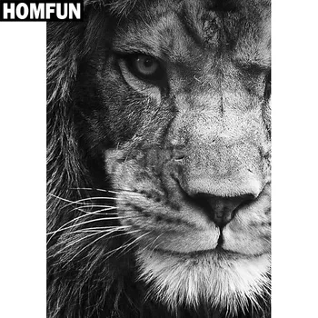 

HOMFUN Full Square/Round Drill 5D DIY Diamond Painting "Animal lion" 3D Embroidery Cross Stitch 5D Home Decor A00207