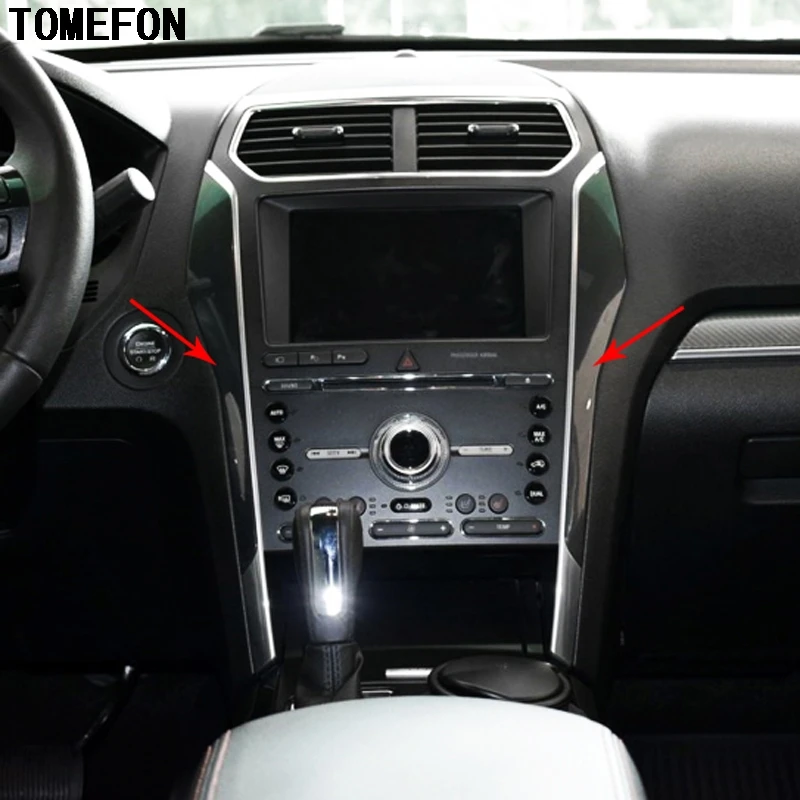 TOMEFON для Ford Explorer 2016 2017 LHD ABS черная деревянная интерьерная консоль рулевой коробки