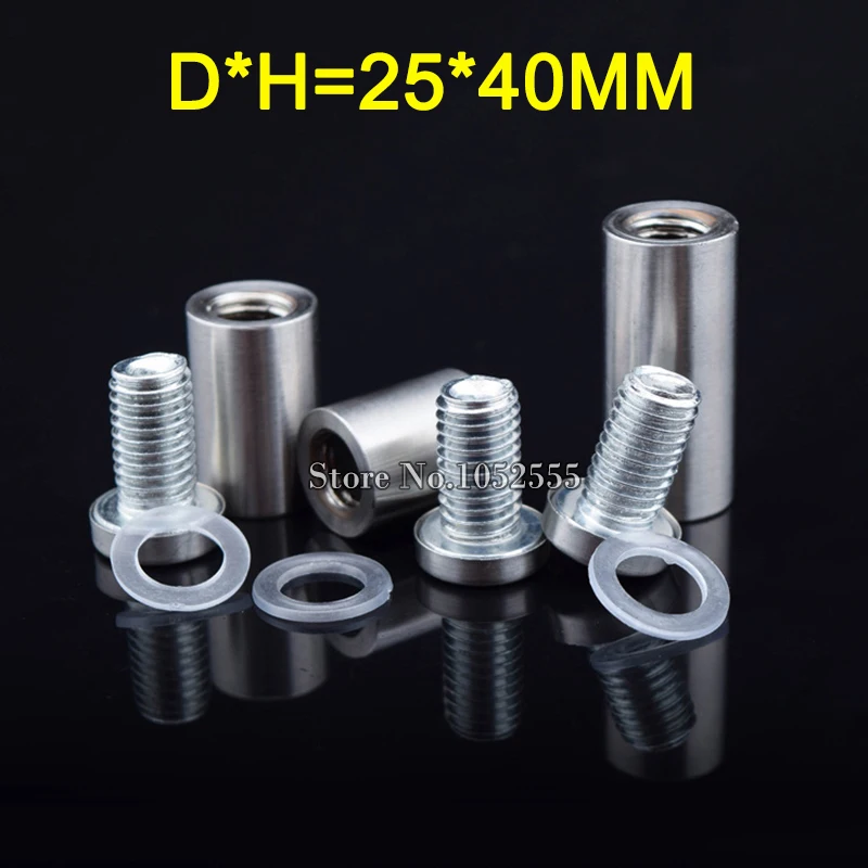 

1000PCS Stainless Steel Hollow Glass Advertisement Nails 25*40mm Acrylic Barrel Screws Standoffs Pins Billboard Fixing Hardware