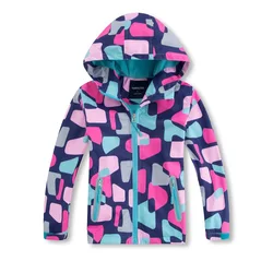 Primavera à prova de chuva do bebê menina menino jaquetas impressão quente criança casaco polar velo respirável crianças outerwear roupas 3 12 anos de idade