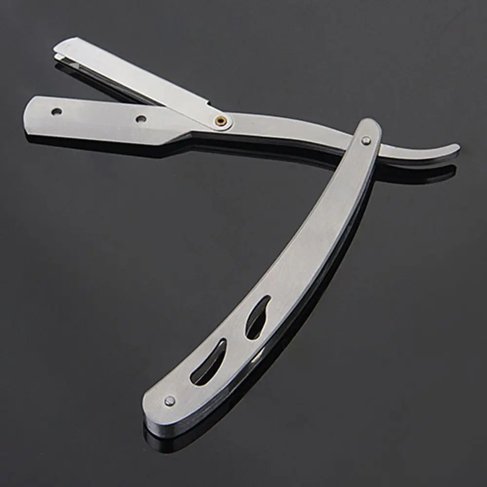 1PC NEW Men's Straight Edge Barber Razor Stainless Steel Folding