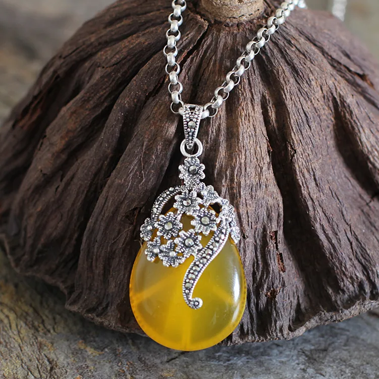 

Handmade Thai Silver Necklace Pendants 925 Sterling Silver Pendants Vintage Fine Jewelry Pendant Birthday Gift Freeshipping