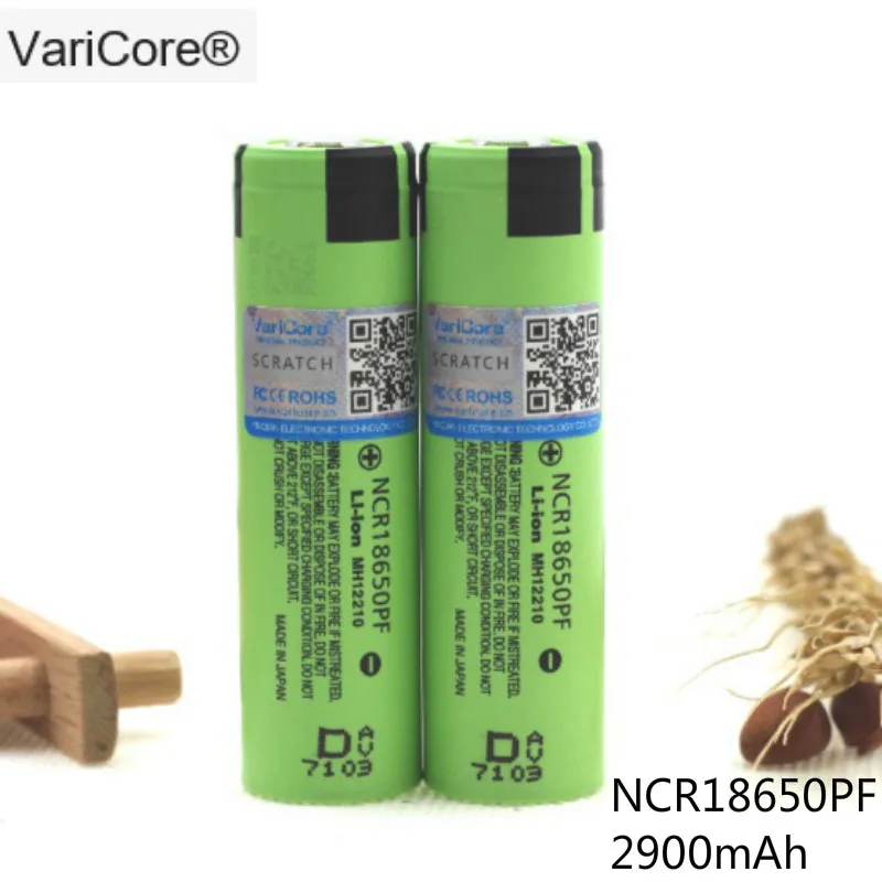 2 шт. оригинальные 18650 3 7 V 2900mAh литиевые аккумуляторы NCR18650PF 10A электронной сигареты