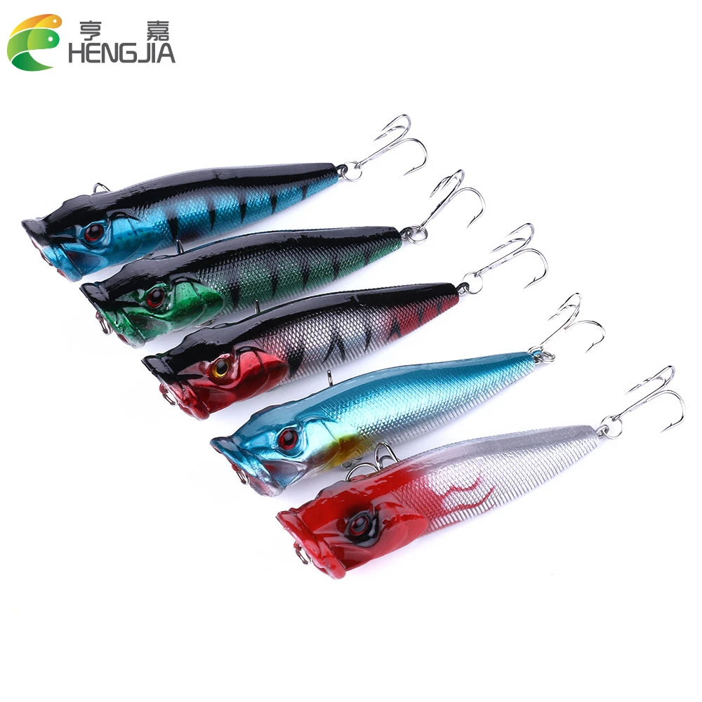 5pcs Lifelike Bass Bait Hengjia Soft Fishing Lure Artificial Bait Hook 5 Colors