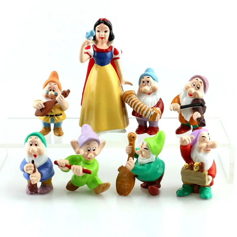 Игрушки из мультфильма Disney 8 шт./компл. 5 10 см Белоснежка и семь гномов ПВХ экшн
