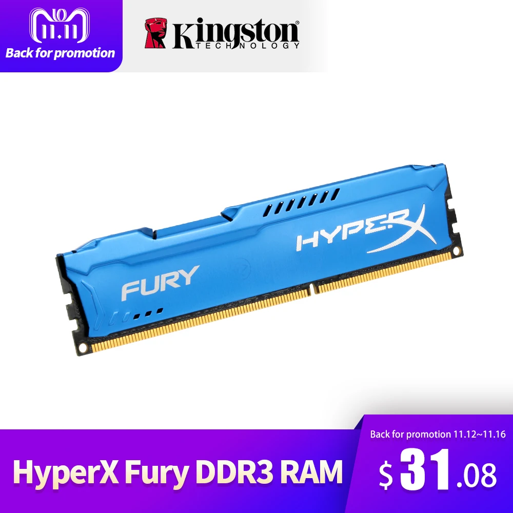 Kingston HyperX FURY Ram DDR3 4GB 8GB 1866MHz Memory DIMM RAM 1.5V 240-Pin SD RAM Intel Memory Ram For Desktop PC Gaming Laptop