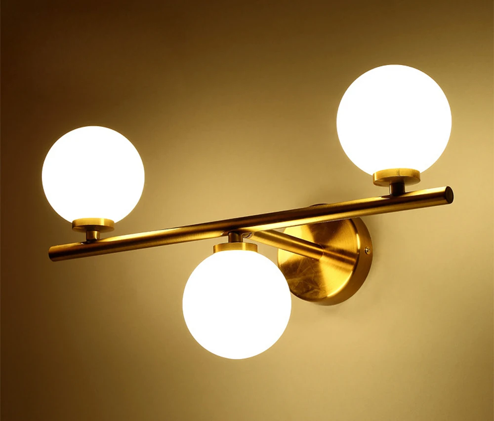 Современный светодиодный настенный светильник в скандинавском стиле с молекулярным стеклянным шаром, настенные светильники для гостиной, спальни, художественное внутреннее настенное освещение, светильник